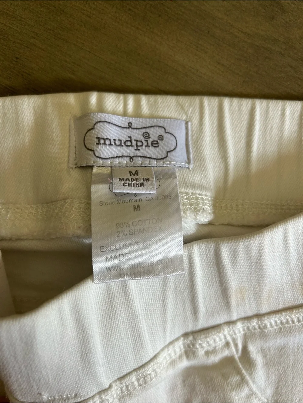 Mud Pie Girls Cream White Skinny Jeans with Frayed Hem